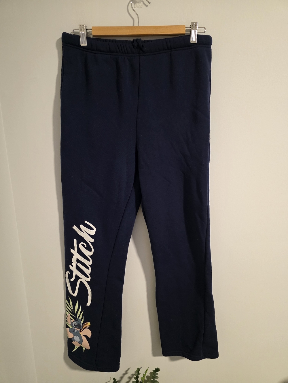 Disney Stitch Navy Sweatpants Graphic Lounge Joggers Size Large - Picture 10 of 12